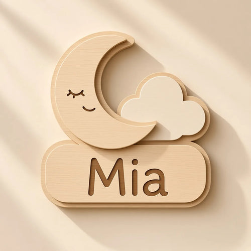 Cloud & Moon Name Sign, a FLOOP name sign design render