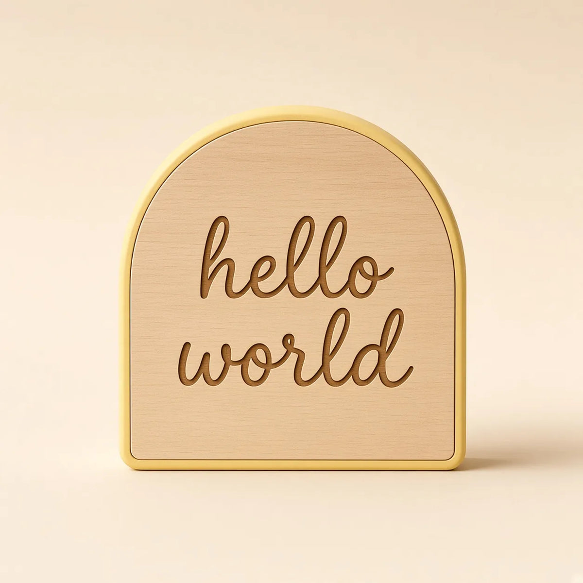 Hello World Sign, a FLOOP milestone set design render